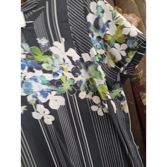 3.1 Phillip Lim Silk Blouse Size 6 Floral Stripes - Picture 7 of 16